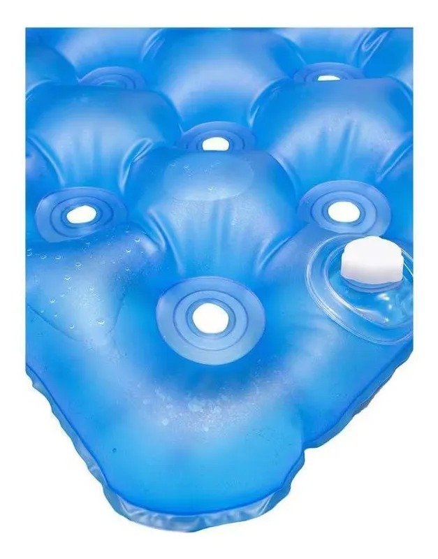 Colchão Caixa De Ovo D´agua Fechado S/ Cabeceira Anti-escara Cor Azul - Imagem 3
