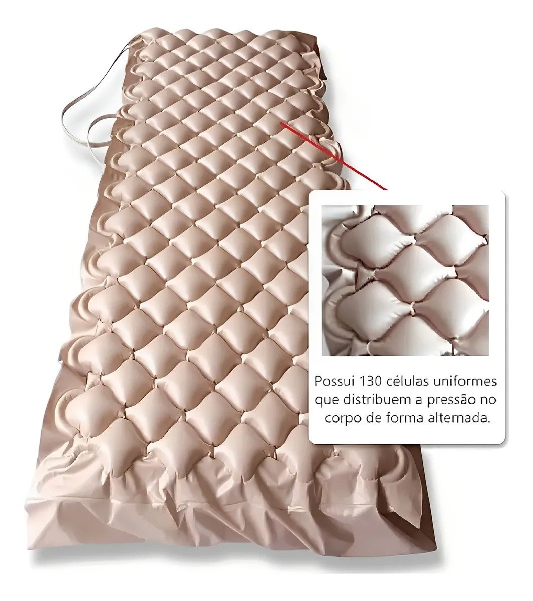 Colchão Pneumático Prevenção De Escaras Compressor Supermedy Cor Bege Voltagem da bomba de ar 220V - Imagem 3