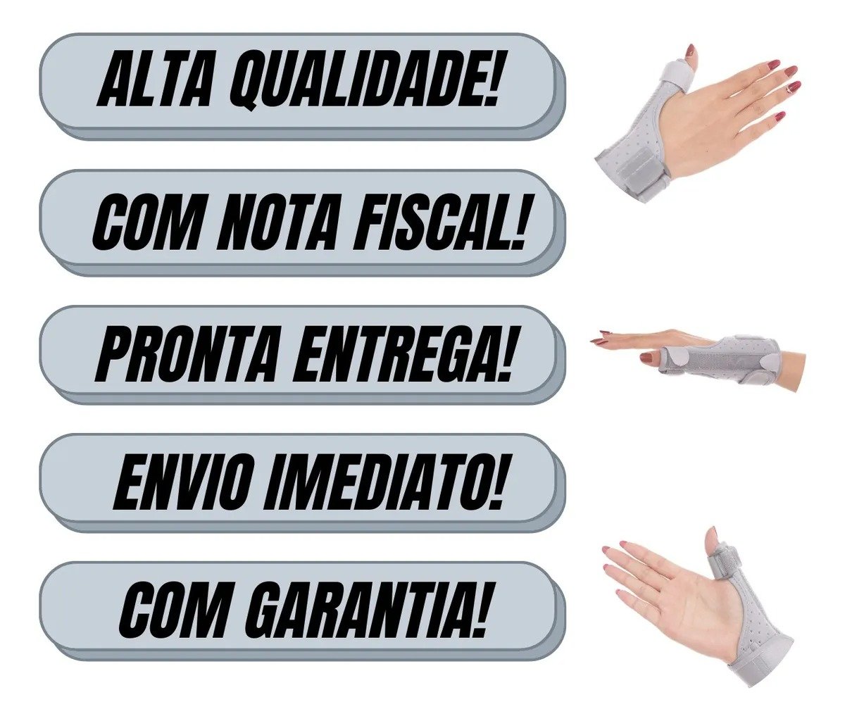 Imobilizador De Polegar Ajustável Mão Direita Esquerda Tala - Imagem 4