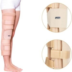 Imobilizador De Joelho Estreito Joelheira Tala Cor Bege Tamanho G 70cm