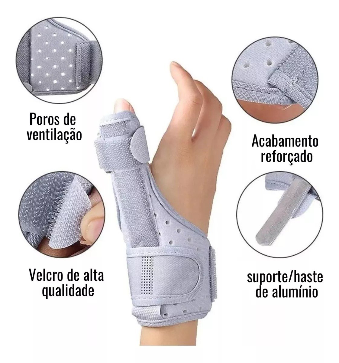 Imobilizador De Polegar Ajustável Mão Direita Esquerda Tala - Imagem 2
