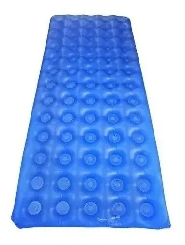 Colchão Caixa De Ovo D´agua Fechado S/ Cabeceira Anti-escara Cor Azul